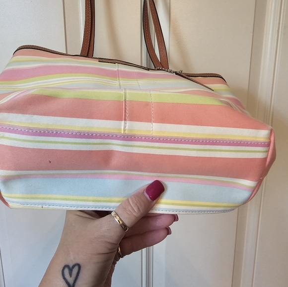 Coach• Hampton Pastel Reverseable Tote with British Tan Leather - Picture 5 of 13